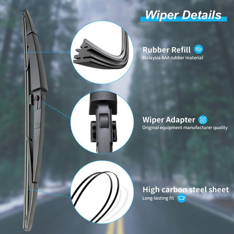 DYNOELS Rear Windshield Wiper Blade Arm Set Fit for Jeep Commander 2006-2010 Rear Wiper Arm Assembly OEM:5174877AA Part # 05174877AA & 55156514AB & 05174876AA - Image 5